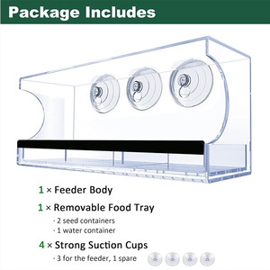 YS-Wholesale <strong>Large</strong> Window Window <strong>Bird</strong> <strong>Feeder</strong> House Acrylic Window <strong>Bird</strong> <strong>Feeder</strong> With Drain Holes Home Shape <strong>Bird</strong> <strong>Feeder</strong> - Product Image 5