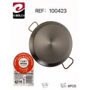 Poêle à paella valencienne argentée de 42 cm - Collection - Product Image 1