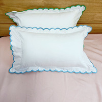 Taie d'oreiller pour bébé, décoration en forme d'ours en peluche, coussin |   Oreiller de nurserie mignon en coton de bambou doux avec volants : Housse d'oreiller en mousseline avec volants