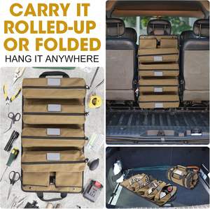 Muestra gratuita: Bolsa organizadora plegable para exteriores para hombres, kit de electricista, venta al por mayor, con bolsillos, pequeña bolsa enrollable para herramientas de carpintero - Product Image 2