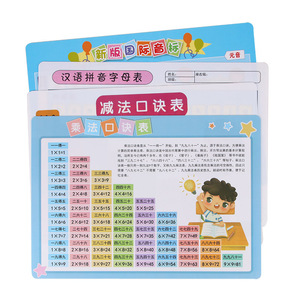 Zhongchang A4 <b>Plastic</b> Multiplication <b>Table</b> With Addition Subtraction And Pinyin Chart For Kids Learning - Product Image 2