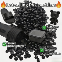 Granulés de PVC noir haute performance, matière première de masterbatch PVC recyclé pour chaussures, pantoufles, isolation de tuyaux et fils, jouets en plastique