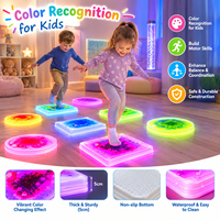 Dalles de sol liquides interactives sensorielles à LED, alimentées par batterie, qui changent de couleur, pour une ambiance de pierres en cascade