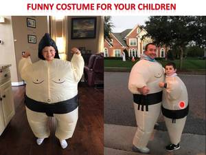 Vente en gros Costume de lutteur de sumo gonflable drôle unisexe Costume de fête de vacances pour fille Costume de graisse pour enfants inspiré d'animaux animés pour enfants - Product Image 3