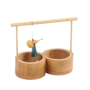 <b>Bamboo</b> Handheld Snack Basket Round Food <b>Container</b> For Fruits And Nuts Living Room Desktop Use - Product Image 5