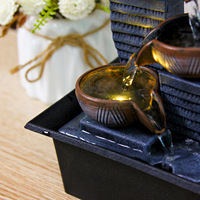Petite fontaine à eau circulante, ornement de table pour salon, fontaine zen en plastique à eau courante, décoration moderne artisanale