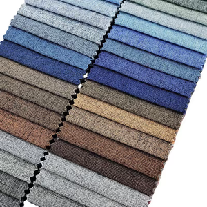Tela de lino y algodón de poliéster grueso de muestra gratis al por mayor estilo liso para decoración del hogar sofá cortinas tapicería textil para el hogar - Product Image 1