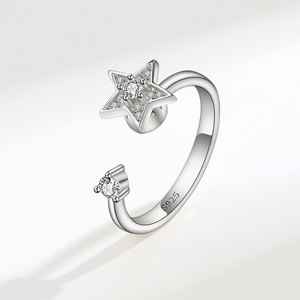 Anillos Giratorios Ajustables de Cobre Chapado en Oro Ecológico con Zirconia, Joyería Antiestrés para Niñas - Product Image 6