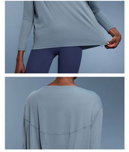 <span class=keywords><strong>Camiseta</strong></span> Deportiva Casual Holgada de Manga Larga para Mujer, de Secado Rápido, para Yoga y Running, <span class=keywords><strong>Nueva</strong></span> Moda 2026 - Product Image 3