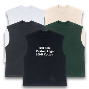 Logo personalizzato Oem di alta qualità da 300gsm cotone 100% con stampa DTG logo Plain pesante oversize gilet da palestra canottiere da uomo - Product Image 1