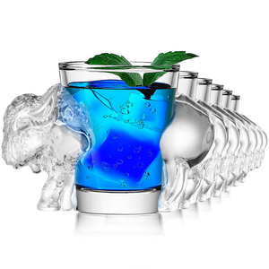 Verre à shot personnalisé en forme de buffle de 50 ml (1,7 oz), sans plomb, transparent, pour tequila, <span class=keywords><strong>vodka</strong></span>, spiritueux, mini-verre à vin pour bar et fête - Product Image 2