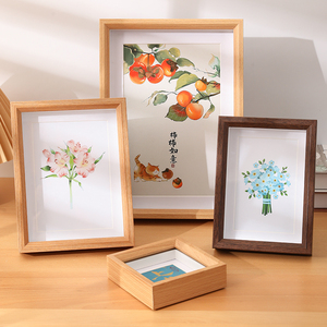 Minimal Eco Wood <strong>Photo</strong> <strong>Frame</strong> <strong>A4</strong> Size Printing MDF Wooden Picture <strong>Frame</strong> with Beveled Pane Glass Design for DIY - Product Image 1