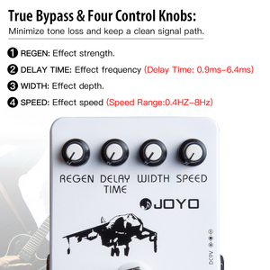 JOYO JF-07 CLASSIC FLANGER Pedale per Chitarra Suoni Metallici di Flanger e Vibrato Tremolante Rapido Ispirato al Rock degli Anni '70 - Product Image 4