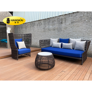 Juego de Sofás de Madera y Aluminio para Exteriores, Estilo Moderno Americano, con Cojines Impermeables para Patio de Villa, Hotel y <span class=keywords><strong>Restaurante</strong></span> - Product Image 2