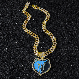 2026 New Hot Selling Hiphop Popular Bear <b>Head</b> Pendant Necklace Punk Street <b>Style</b> Men's Necklace Wholesale Jewelry Trendy - Product Image 3