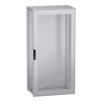 Armoire de sol à porte simple NSYSFN201060T, acier galvanisé, IP55, gris, noir, 1000 mm x 600 mm 2000 mm, série PanelSeT SFN