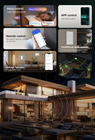 Interrupteur intelligent AVATTO Tuya Wifi avec éclairage d'ambiance, commande vocale sans fil via application, compatible Google Home et Alexa pour la maison intelligente