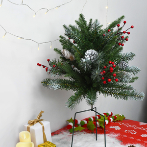 Adornos de Escritorio Más Vendidos con Bayas Rojas y Piñas con Nieve Artificial, Decoración para Interiores y Exteriores del Hogar - Product Image 5