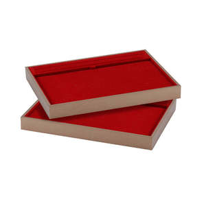 Light Luxury <b>Red</b> Velvet Lining Customizable Color Modern Stylish Handmade Jewelry Storage Display Tray European Ornament Tray - Product Image 1