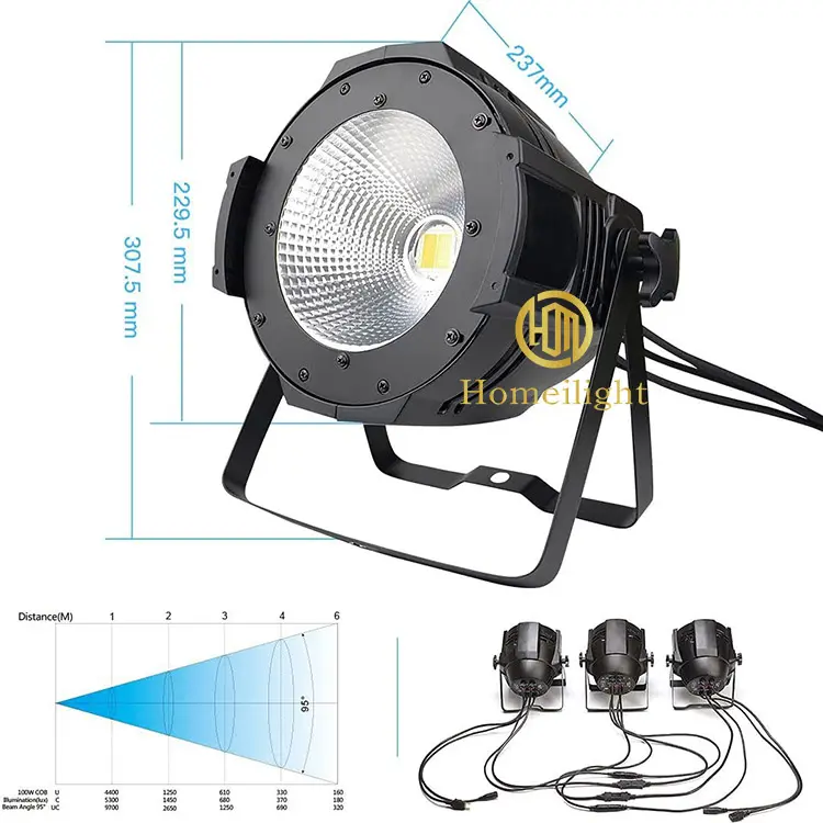 Chuyên nghiệp mệnh LED ánh sáng giảm giá ánh sáng sân khấu DMX 100W blinder ấm lạnh trắng COB mệnh đèn