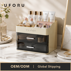UFORU Boîte à maquillage pour filles Contenants de rangement cosmétiques en plastique Organisateur de maquillage Tiroir - Product Image 1