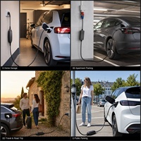 Chargeur EV portable de type 2, mode 2, 16A 230V, UL94 V-0 ignifuge, IP67, OEM CE pour l'Europe