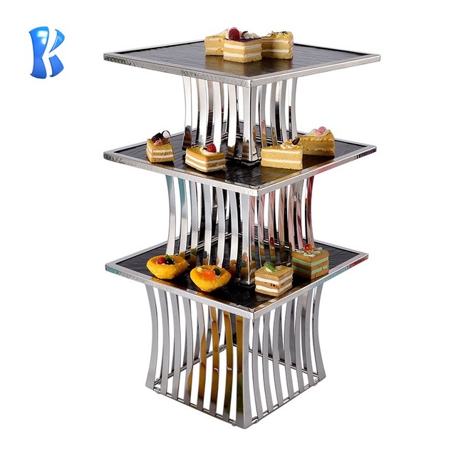 Okey Restaurant Kitchen Equipment Afternoon Tea Buffet Stands Chafing Dish Buffet Decoration  Catering Food Display Risers