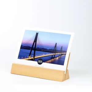 Base de madera maciza para calendario, soporte moderno y sencillo para escritorio de oficina, para calendarios, tarjetas de visita, menús - Product Image 3