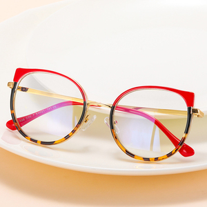 Gafas de ordenador azules con orejas de gato <span class=keywords><strong>para</strong></span> mujer, monturas de gafas ópticas de alta calidad con bisagra de resorte, 2024 - Product Image 3