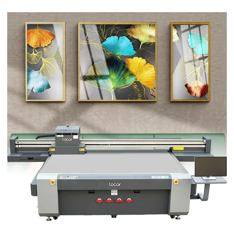 Mesin Cetak Papan Plastik PVC Locor Ricoh Gen6 Plate Ricoh Gen5 Uv Flatbed Printer Ubin Piring Mesin Cetak Uv