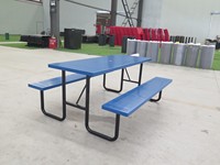Ensemble de table de pique-nique d'extérieur en acier durable, table de pique-nique portable et banc, meubles de salle à manger, chaise de camping pour adultes