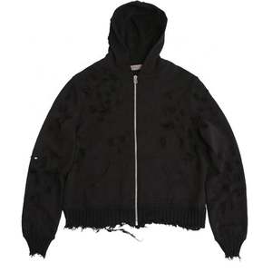 RUYI Custom Winter Plain Hoodies Unisex Sweater Heavyweight <b>Black</b> <b>Zipper</b> <b>Hoodie</b> Sweater - Product Image 1