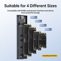 Casing Aluminium FEIXUAN X0208 Berkualitas Tinggi Harga Pabrik USB3.1 Type-C Kecepatan Tinggi M.2 SSD 10Gbps NVMe SATA 4TB Enclosure Eksternal