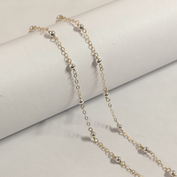 Chaîne en or 14 carats plaqué or vintage de 3 mm avec perles et chaîne en argent S925 pour la fabrication de colliers, bracelets et accessoires de bijoux faits main