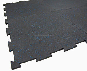 gym rubber tile interlocking floor mat EPDM rubber for fitness floor, exercise equipment pad and garage floor mat - Product Image 4
