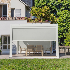 Pergola bioclimatique en aluminium à lames orientables Jiake, espaces de vie extérieurs, gazebo en aluminium motorisé avec <span class=keywords><strong>toit</strong></span> intelligent réglable et imperméable - Product Image 5