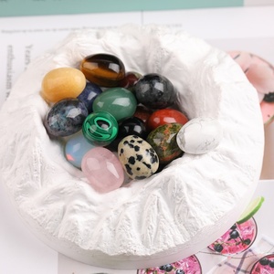 Piccolo Cristallo Naturale di Lapislazzuli, Occhio di Tigre, <span class=keywords><strong>Giada</strong></span> 20x15mm, Pietra <span class=keywords><strong>Grezza</strong></span> a Forma di Uovo, Ornamento per Casa, Regalo Lucidato per Pasqua - Product Image 3