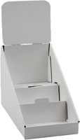 Dudukan kardus Header 3-Tier dapat dilepas Stan tampilan kardus putih rak Display kardus meja Premium
