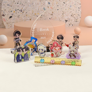 Sin MOQ Revestimiento de resina epoxi de doble cara Encantos de cúpula Llavero de plástico Llavero Barato Impreso Lindo Acrílico transparente Llaveros epoxi - Product Image 6