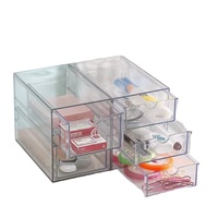 Organizador de Almacenamiento Transparente de 3 Niveles con Cajones, Organizador de Escritorio de Acrílico Transparente Personalizado para Oficina, Organizador de Almacenamiento con Cajones