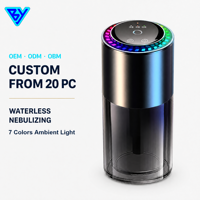 Diffuseur d'arômes portable personnalisé en verre, sans eau, USB, écologique, 160 ml, pour voiture, maison, hôtel, lumière RGB, rechargeable, garantie 1 an
