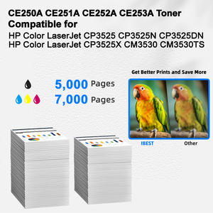 IBEST Compatible HP 504A CE250A CE251A CE252A CE253A Cartucho de tóner Compatible con HP Color LaserJet CP3525 CP3525N <span class=keywords><strong>CP3525DN</strong></span> - Product Image 2
