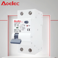 AOELEC AUB7HLM RCBO Disjoncteur de surintensité résiduelle avec boîtier PA66 certifié CE Capacité de coupure 2 pôles 10kA