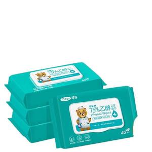 Lingettes désinfectantes Cofoe à l'éthanol, 75 % d'alcool, 40 lingettes, antibactériennes, pour usage domestique - Product Image 1