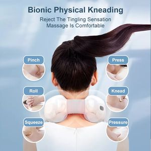 Masajeador eléctrico de relajación de cuerpo completo, masajeador Shiatsu con calor infrarrojo en forma de U, masajeador saludable para cuello y hombros - Product Image 4