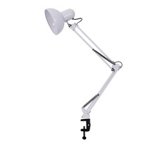 Lampe de bureau pliable colorée à bras long et pince pour nail art, lampe de travail et de lecture à bras articulé réglable sans ampoule