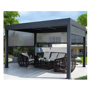 Pergola bioclimatique motorisée en aluminium avec toit à lames orientables, revêtement poudré, sur mesure, pour balcon, jardin, gazebo, LED, résistante à la neige - Product Image 6