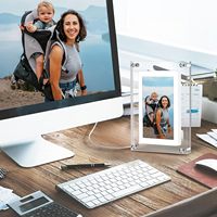 Harga Terbaik Memori 8GB Layar Sentuh WiFi 7 Inci Resolusi 1280x800 Jam Foto Video Digital Akrilik Kristal Cloud MP3