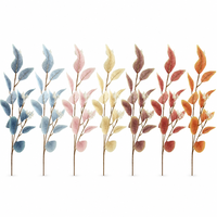 Vente en gros de tiges de fleurs artificielles en soie d'eucalyptus, décorations réalistes pour la maison, les mariages, les fêtes, les tables, la décoration d'automne, verdure en vrac