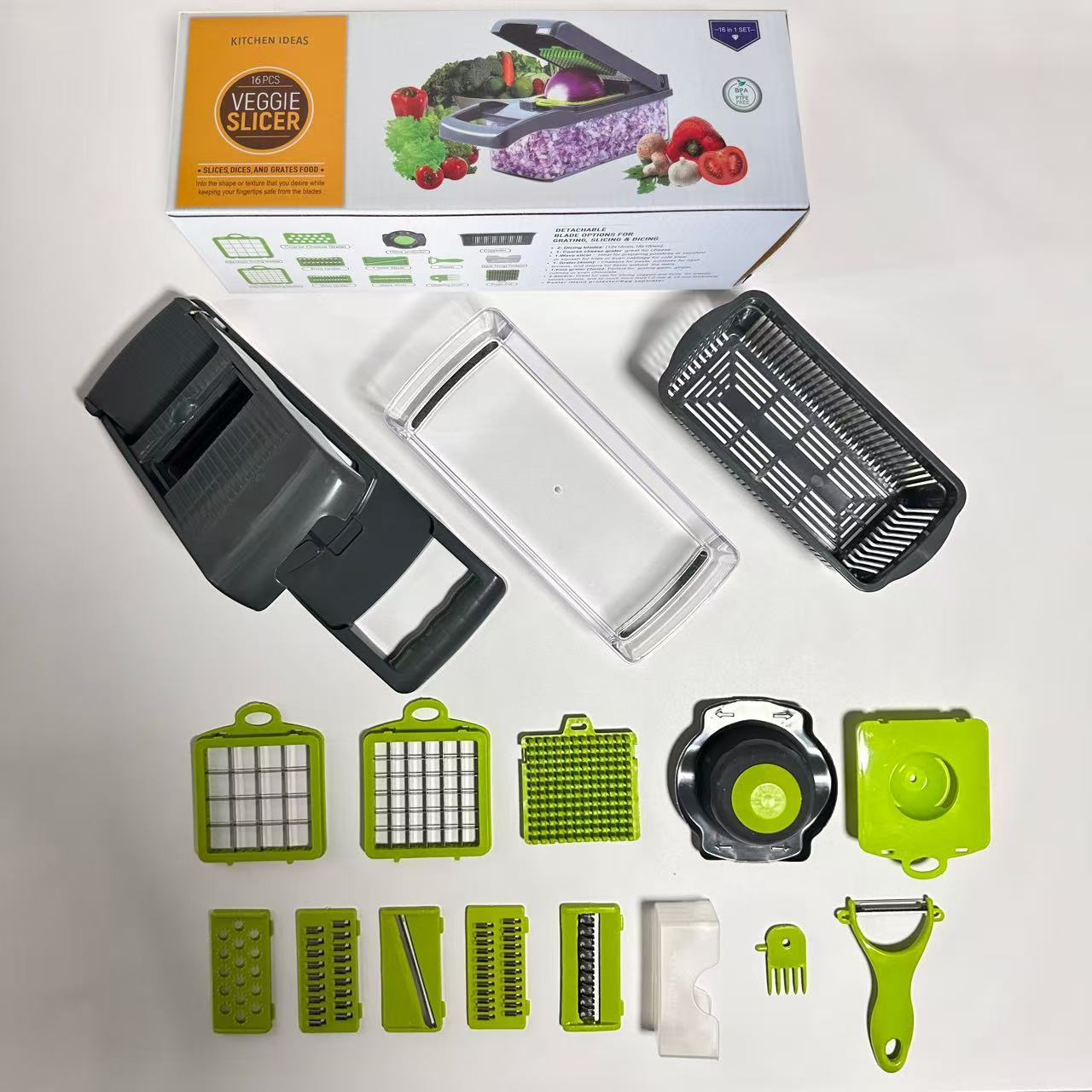 Vegetable slicer set of 16 pieces